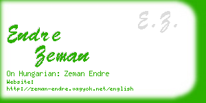 endre zeman business card